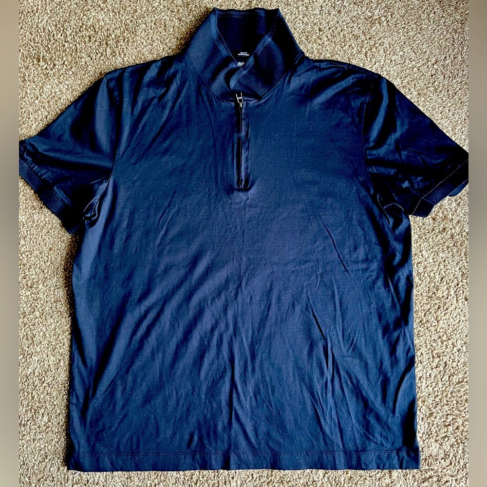 Hugo Boss Shirt. Navy Blue Collared. Size 3XL Slim Fit.